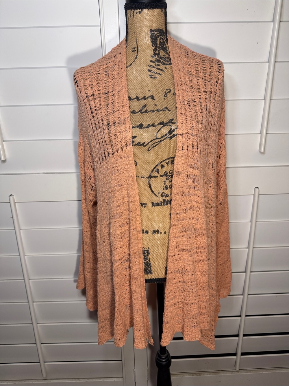 Free People NWT Open Front Knit Cardigan - Peach/Coral